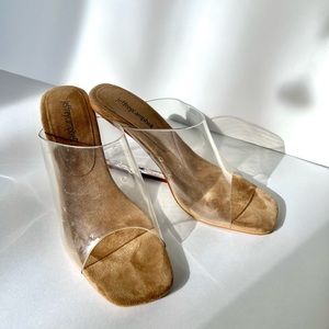 Jeffrey Campbell Acetate Wedge Mule Heels - size 9M
